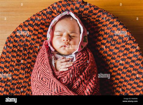 Closeup Portrait Of A Beautiful Sleeping Newborn Babysleeping Newborn