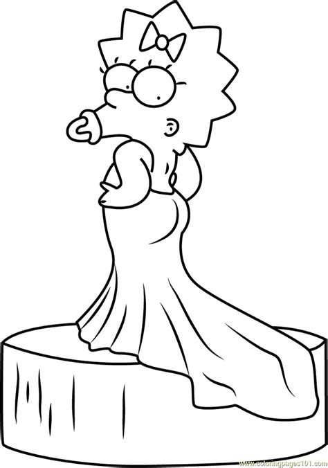 Search through more than 50000 coloring pages. Maggie Simpson Red Carpet Oscar Dress Coloring Page - Free ...