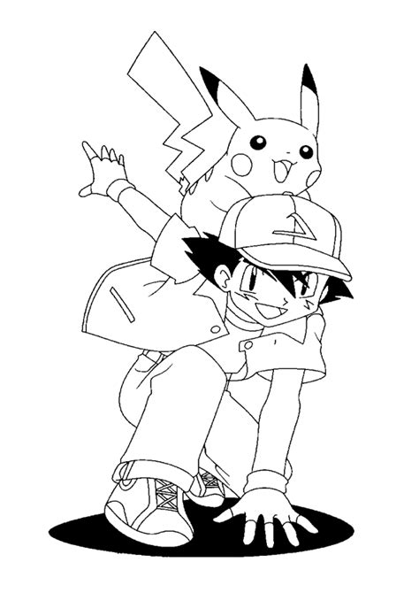 Pikachu Images Pokemon Coloring Pages Pikachu And Ash