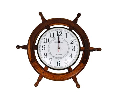 Noor Handicrafts Nautical Large Wooden Ship Wheel With Etsy Wooden