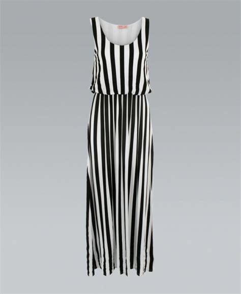 Misskrisp Sleeveless Blackwhite Striped Maxi Dress Womens From Krisp Clothing Uk