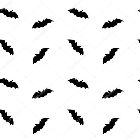 Bats Silhouette Seamless Vector Pattern Background Illustration Stock