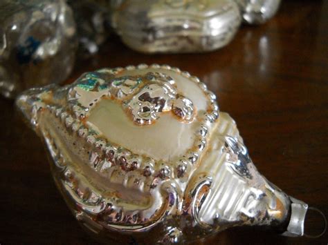 Vintage Real Silver Mercury Glass Christmas Ornaments By Mverdi