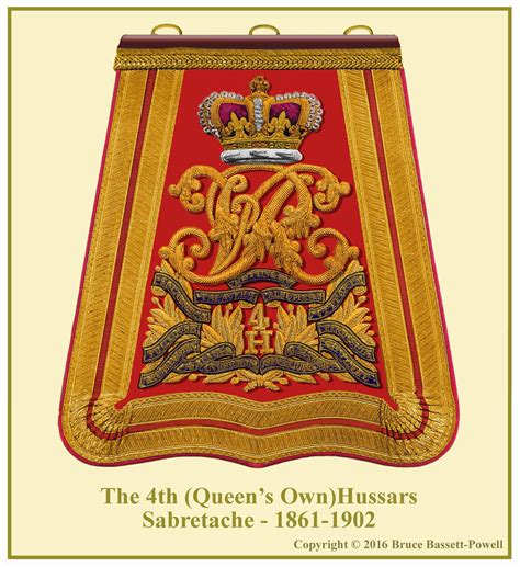 British 4th Queens Own Hussars Officers Sabretache 1861 1902