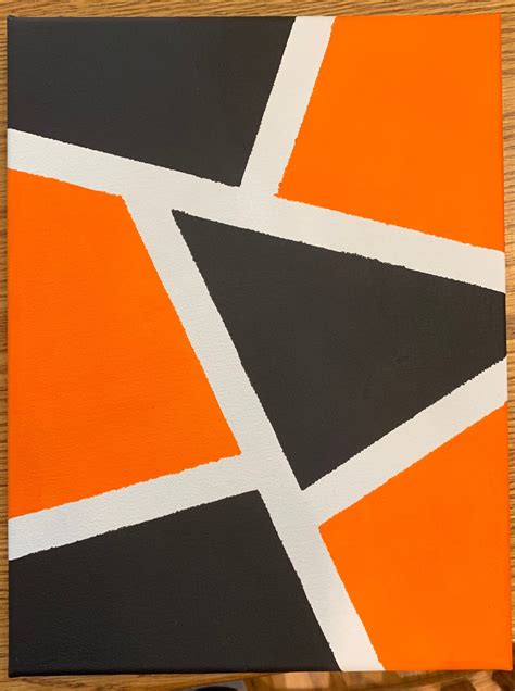 Orange And Black Abstract Painting Etsy