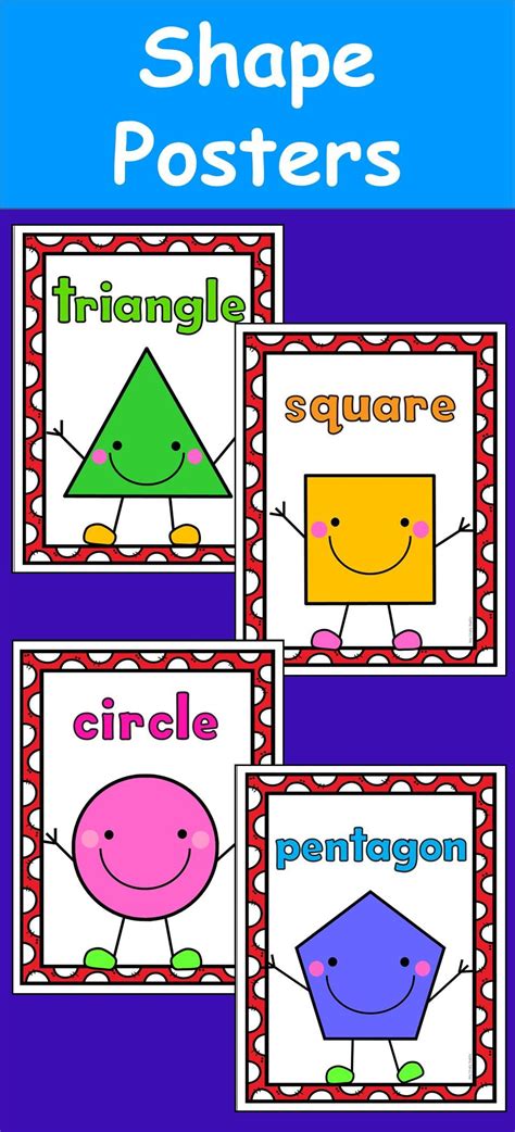 Shapes Posters 2d And 3d Shapes Bright Classroom Decor Shape Poster Images