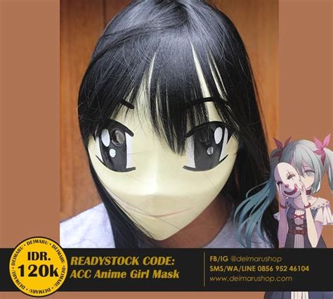 Jual Topeng Manga Cosplay Crossdress Waifu Fiber Acc Anime Girl Mask