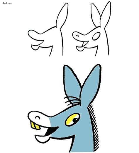 How to draw a donkey face - Kids Portal For Parents