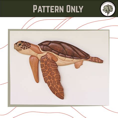 Loggerhead Sea Turtle Intarsia Pattern Scroll Saw Wall Etsy