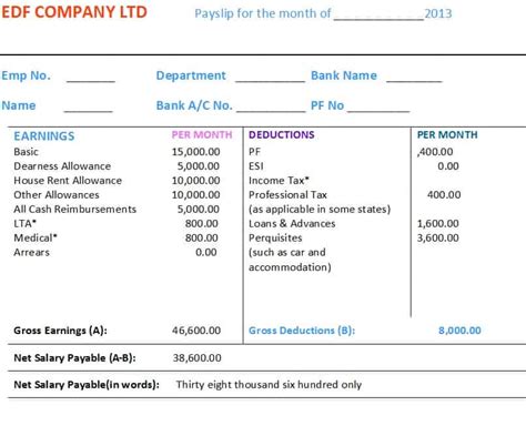 Pay slip consists of all kinds of earnings and deductions under various heads as per the norms are given by. Excel Pay Slip Template Singapore - Payslip Template for ...
