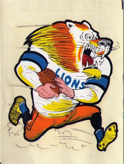 Vintage 1969 Aflnfl Team Mascot Decal Detroit Lions Detroit Lions