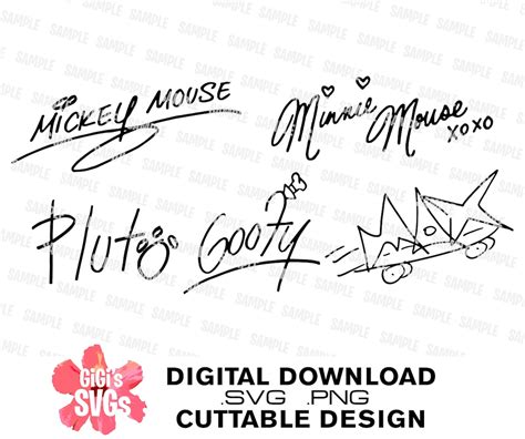 Disney Signatures Mickey Mouse And Friends Etsy