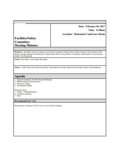 Safety Meeting Agenda 12 Examples Format Pdf