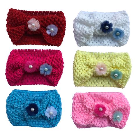 6pcs Per Lot Girls Kids Knit Crochet Turban Headband Warm Knot