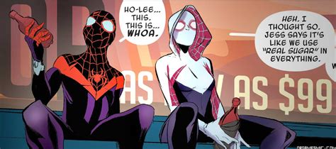 Miles Morales And Spider Gwen Kiss In Horrible Side Plot Orgamesmic