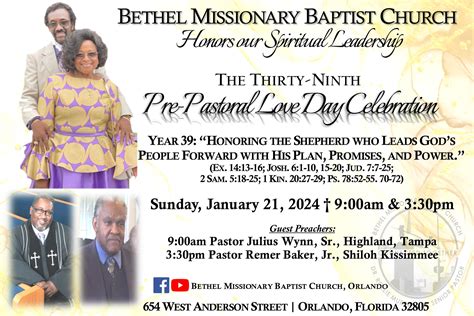 Join us Sunday... - Bethel Missionary Baptist Church Orlando
