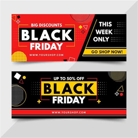 Free Vector Flat Design Black Friday Banners Template