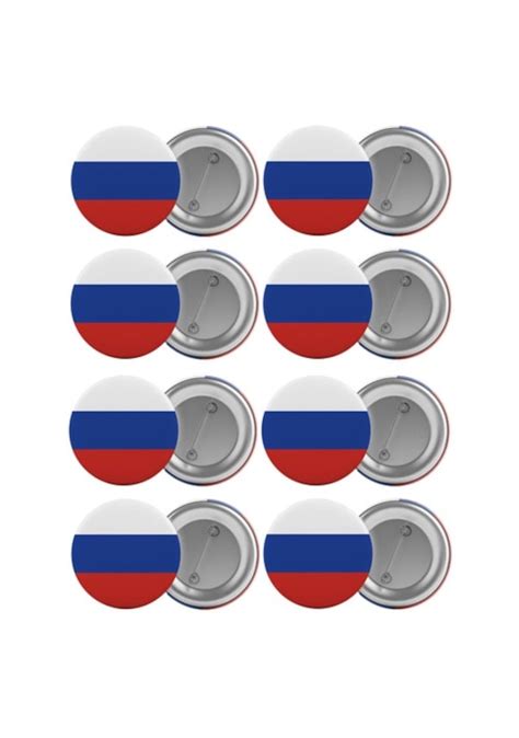Rusya Bayrağı Çanta Rozeti Seti 8 Adet En Büyük Boy 5 8Cm Iğneli