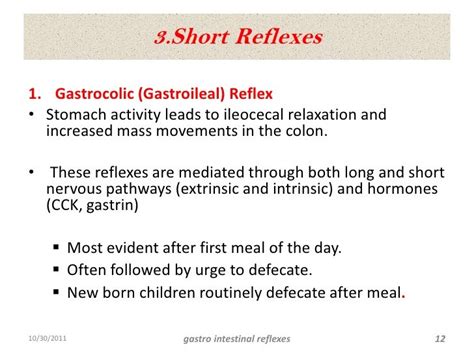 Gastro Intestinal Reflexes