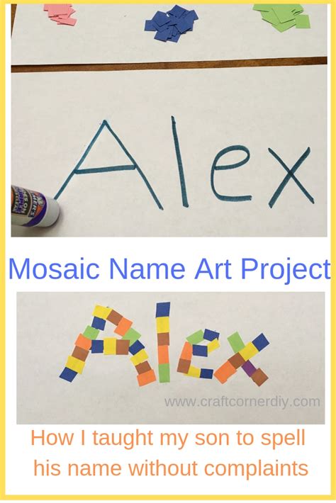 Mosaic Name Art Project Craft Corner Diy