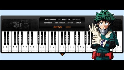 Peace Sign My Hero Academia Easy Virtual Piano Sheet Youtube