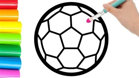 آموزش نقاشی کودکانه نقاشی کردن زيبای توپ فوتبال