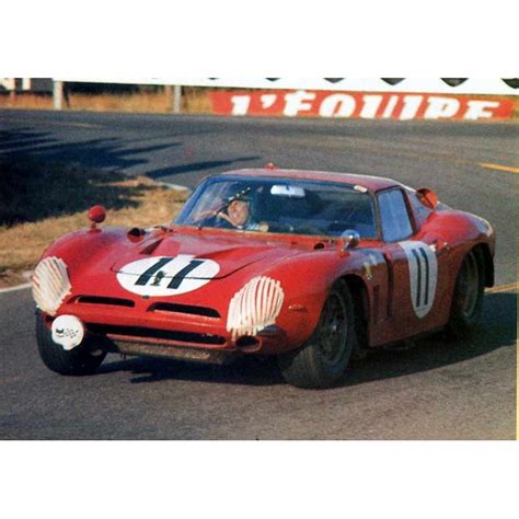 Reproduction le mans 1966 poster, home wall art, vintage print, motor racing. Bizzarrini 5300P - Le Mans 1966 nº11 - LEMANSDECALS