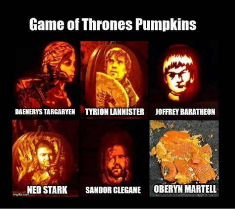 Game Of Thrones Pumpkins Daenerys Targaryen Tyrion Lannister Joffreybaratheon Ned Stark Sandor