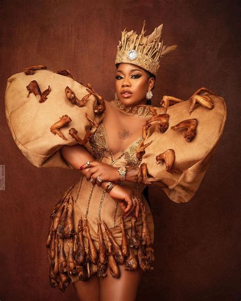 Toyin Lawani Strikes Pose In Fried Chicken Inspired Outfit Sports