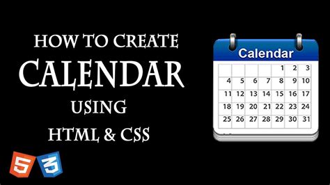 How To Make A Calendar In Html Youtube