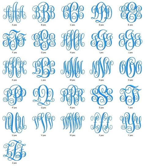 Intertwined Vine Fancy 3 Three Letter Machine Embroidery Monogram Fonts Designs Set Embroidery