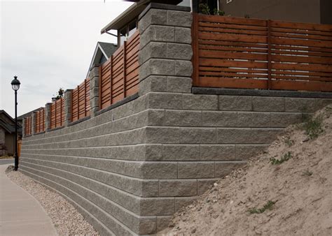 Retaining Wall Blocks Fence On Top Wall Design Ideas