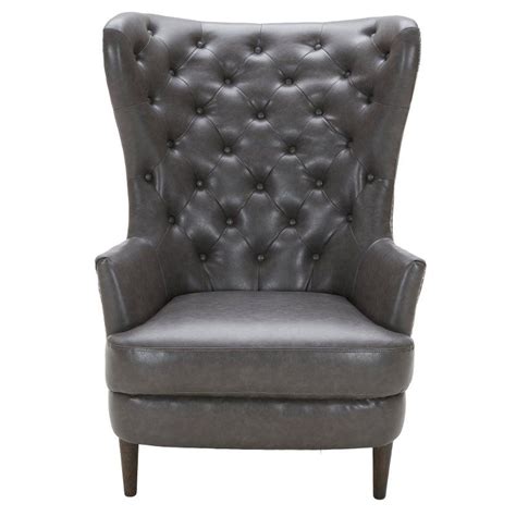 Charcoal Gray Wingback Chair Nicole Rc Willey Furniture Store