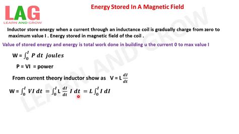 Energy Stored In A Magnetic Field Hindi Youtube