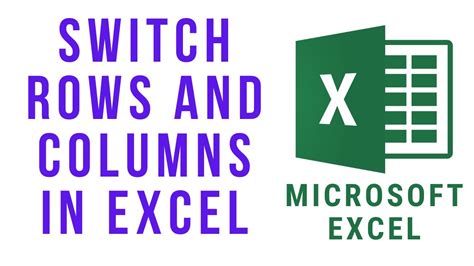 How To Switch Rows And Columns In Excel Youtube