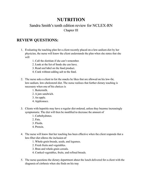 SOLUTION: Sandra smith s tenth edition review for nclex rn chapter 3