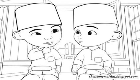 Upin ipin adalah serial kartun yang dirilis pada 14 september 2007 di malaysia. Sketsa Mewarnai Gambar Upin Dan Ipin - Sketsa Mewarnai