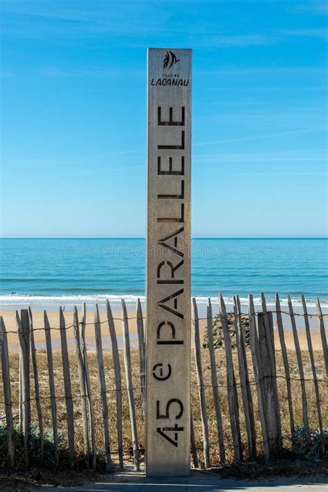 Lacanau On The French Atlantic Coast Th Parallel Marker Editorial Photo Image Of Parallel