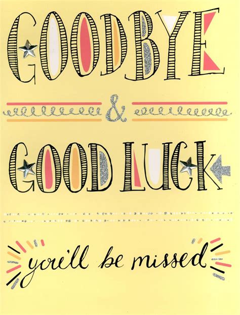 Goodbye And Good Luck Glitter Gigantic A4 Embellished Greeting Card Cards