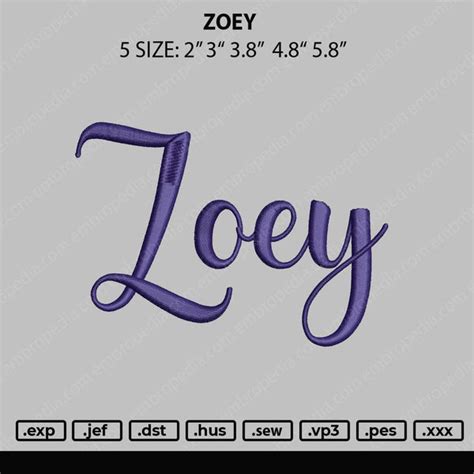 zoey embroidery file 5 size embropedia