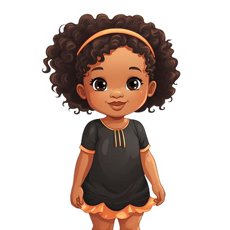 Cute Black Baby Girl Clipart Illustration Ai Generative 27238152 Png