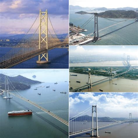 The Ten Longest Suspension Bridges In The World With Many Bridges From