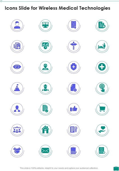 Icons Slide For Wireless Medical Technologies One Pager Sample Example Document Presentation