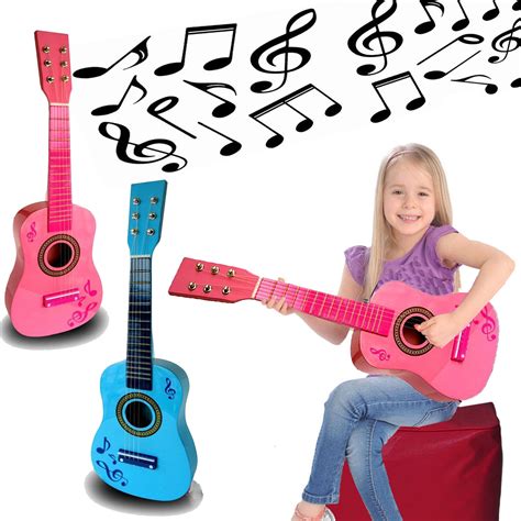Kids Childrens 23inch Wooden Guitar Acoustic Musical Instrument Play