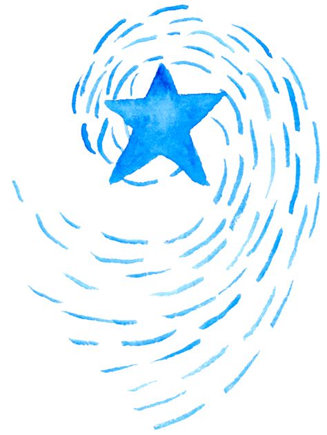 Blue Star Swirl Watercolor — The Story Journey Where Character And