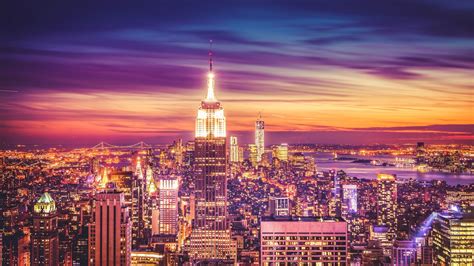 Download New York City Sunset Wallpapers Desktop Background 2048x1152