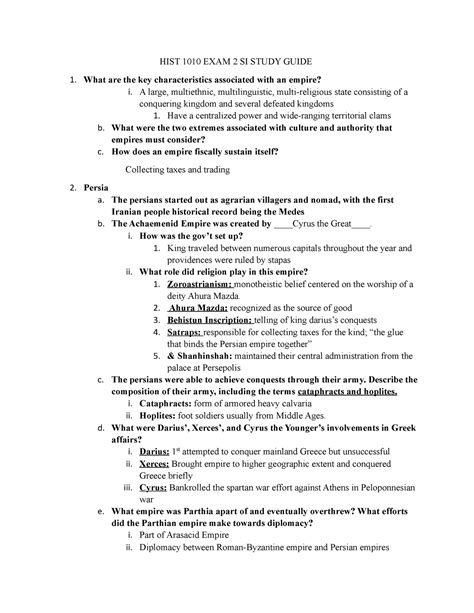 HIST 1010 Exam 2 Study Guide HIST 1010 EXAM 2 SI STUDY GUIDE 1 What