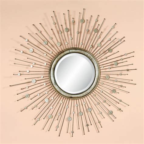Antique Silver Starburst Decorative Mirror 50 Diam In About