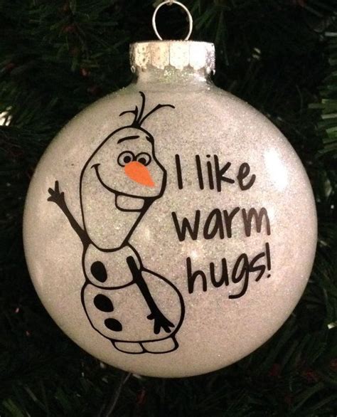 Frozen Inspired Olaf Glitter Christmas Ornament I Like Warm Etsy