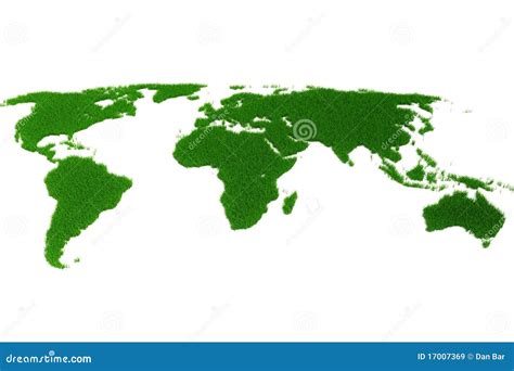 Mapa De Mundo 3d Feito Da Grama Ilustração Stock Ilustração De